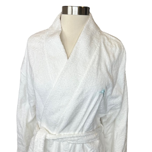 Tommy Bahama Terry Cloth Robe Womens Belted Bath Robe White Small Medium NWOT - Picture 2 of 11